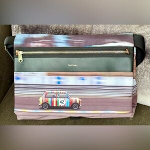 Paul Smith Striped Mini Cooper Print Messenger Bag